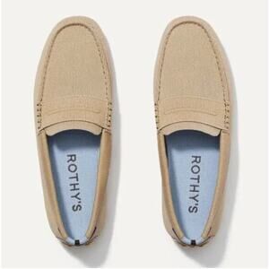 Rothy's Beige Canvas Penny Loafers men’s 8.5